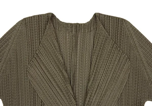 PLEATS PLEASE Zigzag Mesh Pleated Buttonless Cardigan K-156613_003