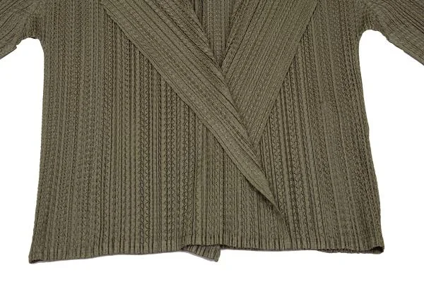 PLEATS PLEASE Zigzag Mesh Pleated Buttonless Cardigan K-156613_006