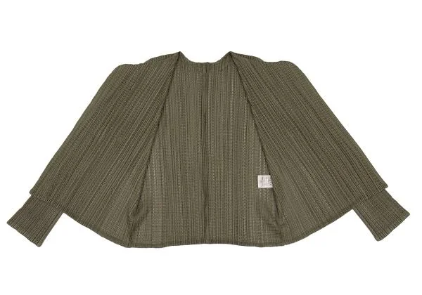 PLEATS PLEASE Zigzag Mesh Pleated Buttonless Cardigan K-156613_007