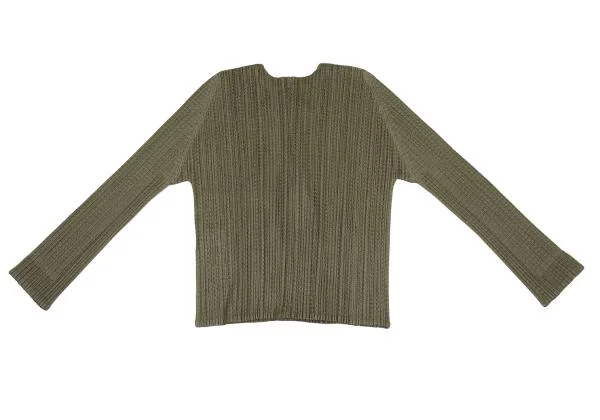 PLEATS PLEASE Zigzag Mesh Pleated Buttonless Cardigan K-156613_008