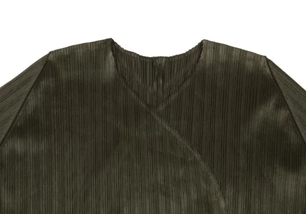 PLEATS PLEASE Shiny Pleated Buttonless Cardigan K-156629_003