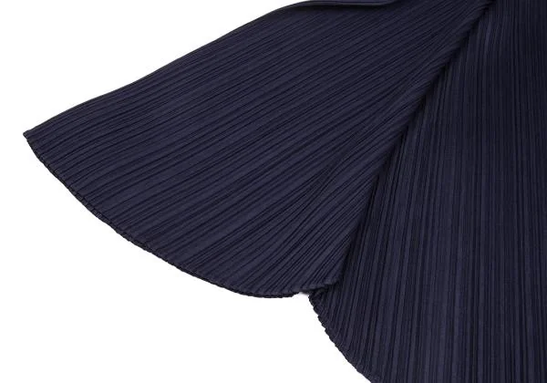 プリーツプリーズ　ノースリーブ　ネイビー　紺　3 プリーツプリーズPLEATS PLEASE プリーツノースリーブラウンド