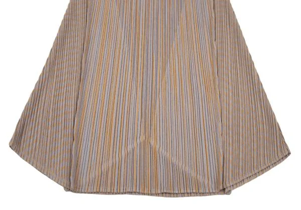 プリーツプリーズPLEATS PLEASE ストライプジャガード切替ノースリーブチュニック グレー黄3 K-156689_006