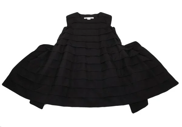 COMME des GARCONS Wool Cut-off Sleeveless Tiered Dress K-156695_002