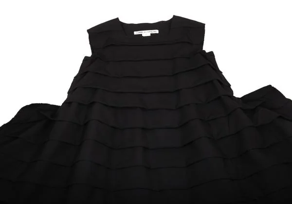 COMME des GARCONS Wool Cut-off Sleeveless Tiered Dress K-156695_003