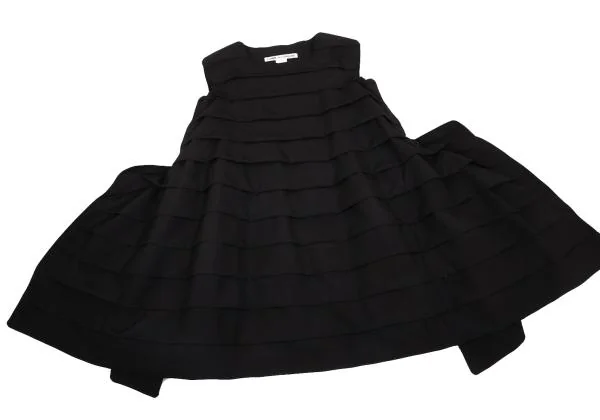COMME des GARCONS Wool Cut-off Sleeveless Tiered Dress K-156695_006