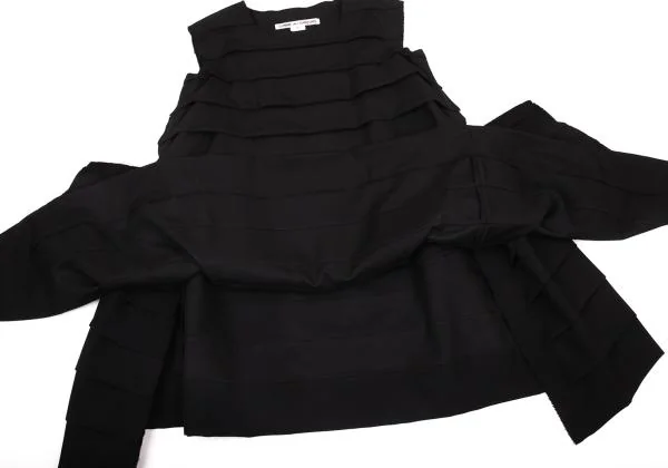 COMME des GARCONS Wool Cut-off Sleeveless Tiered Dress K-156695_008