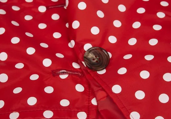 新品!コムデギャルソン ガールCOMME des GARCONS GIRL ドットプリントナイロンラウンドカラーダブルコート 赤白S K-156707_012