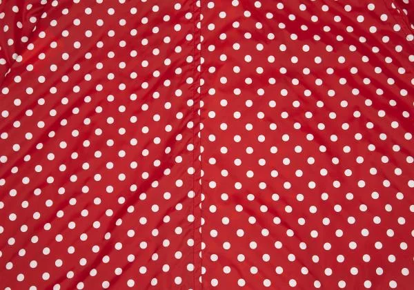 新品!コムデギャルソン ガールCOMME des GARCONS GIRL ドットプリントナイロンラウンドカラーダブルコート 赤白S K-156707_015