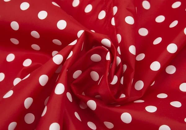 新品!コムデギャルソン ガールCOMME des GARCONS GIRL ドットプリントナイロンラウンドカラーダブルコート 赤白S K-156707_016