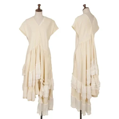tao COMME des GARCONS Wool Blend Frill Side Zip Sleeveless Dress