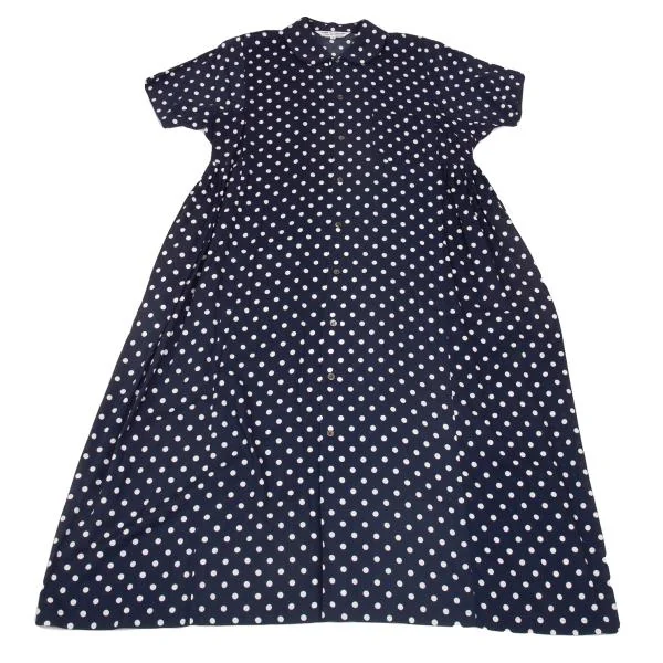 COMME des GARCONS Rayon Dot Printed Round Collar Shirt Dress K-156714_002