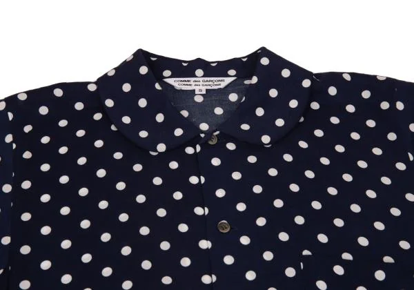 COMME des GARCONS Rayon Dot Printed Round Collar Shirt Dress K-156714_004