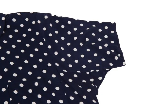 COMME des GARCONS Rayon Dot Printed Round Collar Shirt Dress K-156714_005