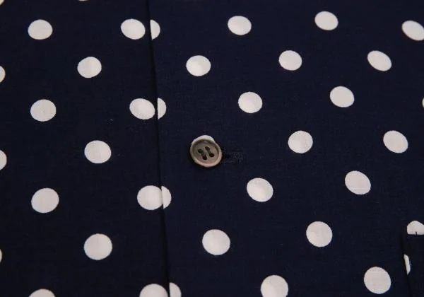 COMME des GARCONS Rayon Dot Printed Round Collar Shirt Dress K-156714_006