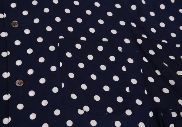 COMME des GARCONS Rayon Dot Printed Round Collar Shirt Dress K-156714_007