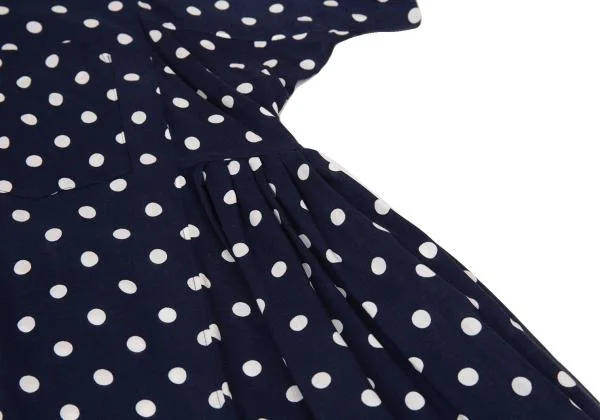 COMME des GARCONS Rayon Dot Printed Round Collar Shirt Dress K-156714_009