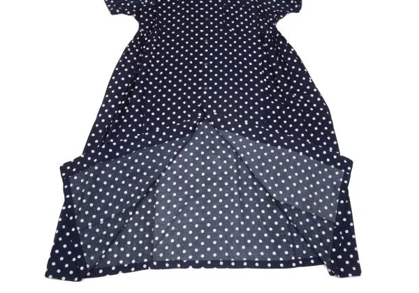 COMME des GARCONS Rayon Dot Printed Round Collar Shirt Dress K-156714_010