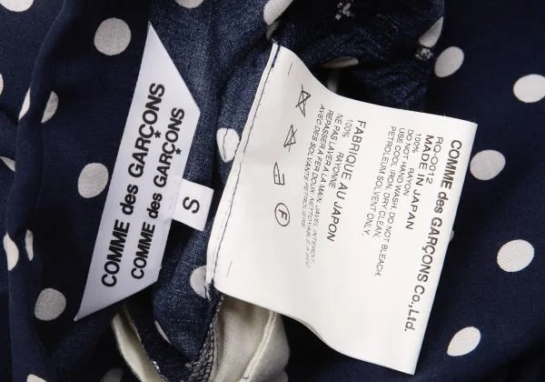 COMME des GARCONS Rayon Dot Printed Round Collar Shirt Dress K-156714_014