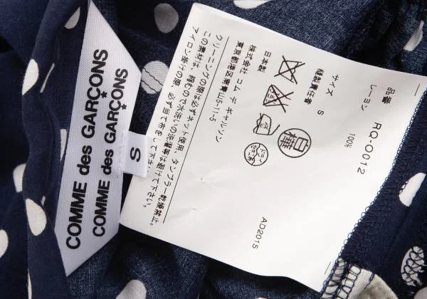 COMME des GARCONS Rayon Dot Printed Round Collar Shirt Dress K-156714_015