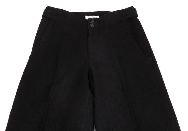 ヨウジヤマモト ファムYohji Yamamoto FEMME ウール裾着脱ワイドパンツ 黒1 K-156724_002