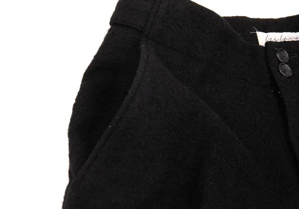ヨウジヤマモト ファムYohji Yamamoto FEMME ウール裾着脱ワイドパンツ 黒1 K-156724_004