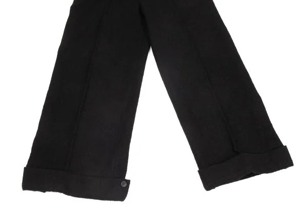 ヨウジヤマモト ファムYohji Yamamoto FEMME ウール裾着脱ワイドパンツ 黒1 K-156724_007