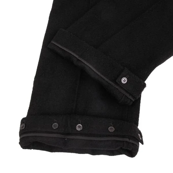ヨウジヤマモト ファムYohji Yamamoto FEMME ウール裾着脱ワイドパンツ 黒1 K-156724_011
