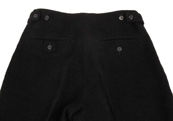 ヨウジヤマモト ファムYohji Yamamoto FEMME ウール裾着脱ワイドパンツ 黒1 K-156724_013