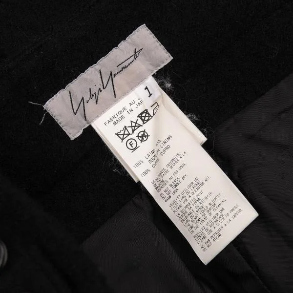 ヨウジヤマモト ファムYohji Yamamoto FEMME ウール裾着脱ワイドパンツ 黒1 K-156724_016