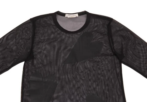 COMME des GARCONS Mesh Heart Printed T Shirt K-156737_003