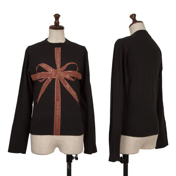 JUNIOR GAULTIER Ribbon Logo Printed T Shirt Black S K-156739_001