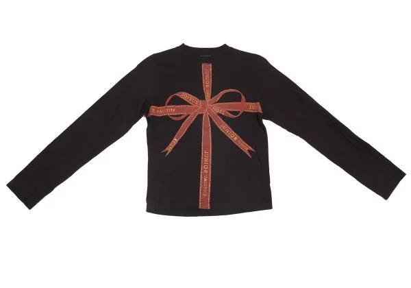 JUNIOR GAULTIER Ribbon Logo Printed T Shirt K-156739_002