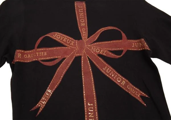 JUNIOR GAULTIER Ribbon Logo Printed T Shirt K-156739_006