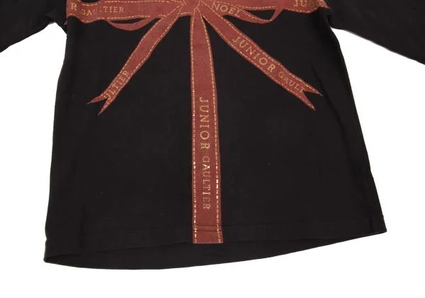 JUNIOR GAULTIER Ribbon Logo Printed T Shirt K-156739_010