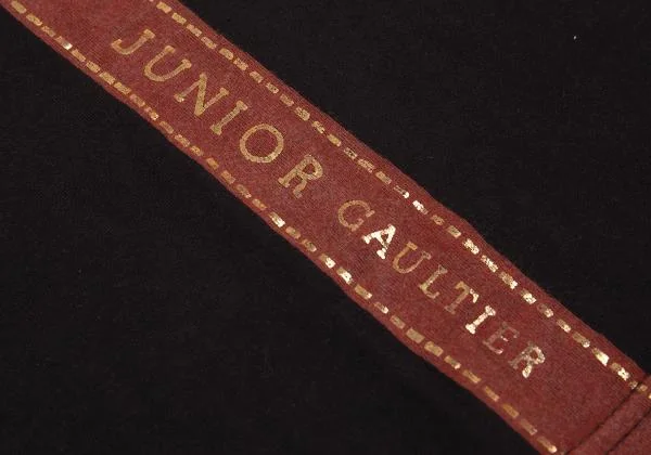 JUNIOR GAULTIER Ribbon Logo Printed T Shirt K-156739_011
