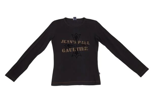 Jean's Paul GAULTIER Cross Flocked Logo Print Stretch T Shirt K-156740_002