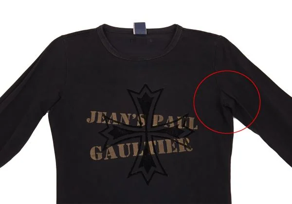 Jean's Paul GAULTIER Cross Flocked Logo Print Stretch T Shirt K-156740_003