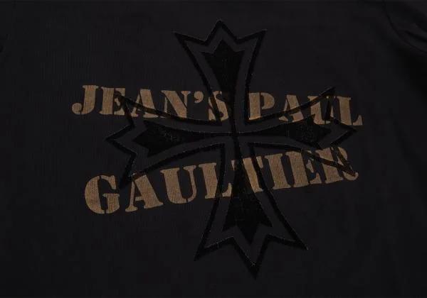 Jean's Paul GAULTIER Cross Flocked Logo Print Stretch T Shirt K-156740_010