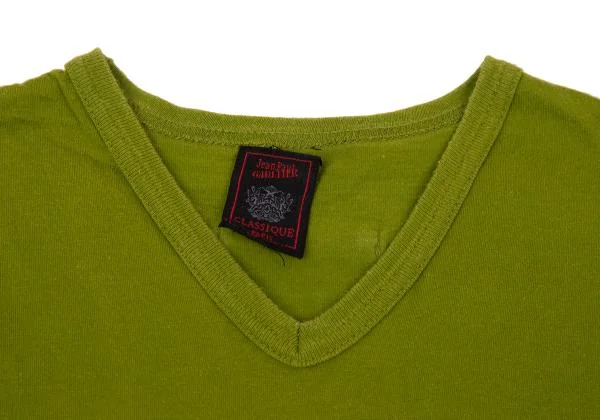 Jean Paul GAULTIER CLASSIQUE Cube Logo Printed V Neck T Shirt K-156741_004