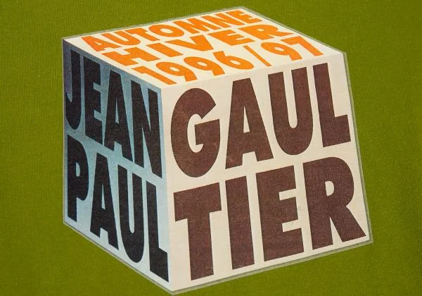 Jean Paul GAULTIER CLASSIQUE Cube Logo Printed V Neck T Shirt K-156741_006