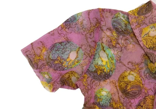 Jean Paul GAULTIER CLASSIQUE Sphere Marble Printed Zip Mesh Shirt K-156743_006