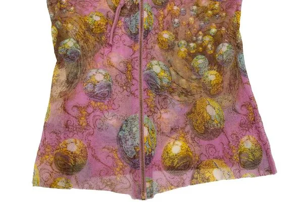 Jean Paul GAULTIER CLASSIQUE Sphere Marble Printed Zip Mesh Shirt K-156743_007
