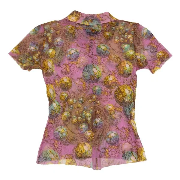 Jean Paul GAULTIER CLASSIQUE Sphere Marble Printed Zip Mesh Shirt K-156743_009