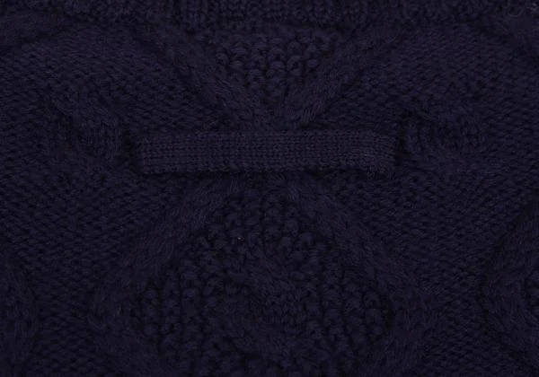 ジャンポールゴルチエクラシックJean Paul GAULTIER CLASSIQUE ウールケーブルニット切替リブカットソー 紺40 K-156746_011