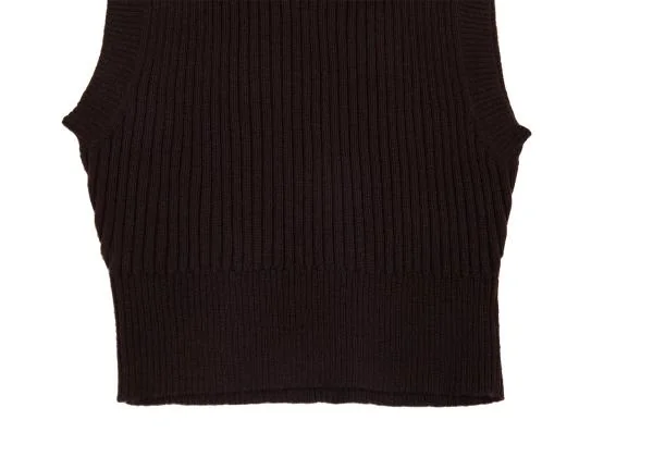 Jean Paul GAULTIER FEMME Wool Low Gauge V Neck Mini Knit Vest K-156748_006