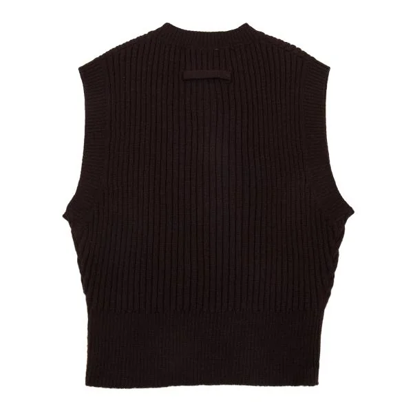 Jean Paul GAULTIER FEMME Wool Low Gauge V Neck Mini Knit Vest K-156748_008