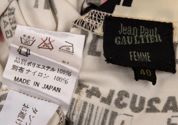 Jean Paul GAULTIER FEMME Typography Printed Switching T Shirt K-156749_019