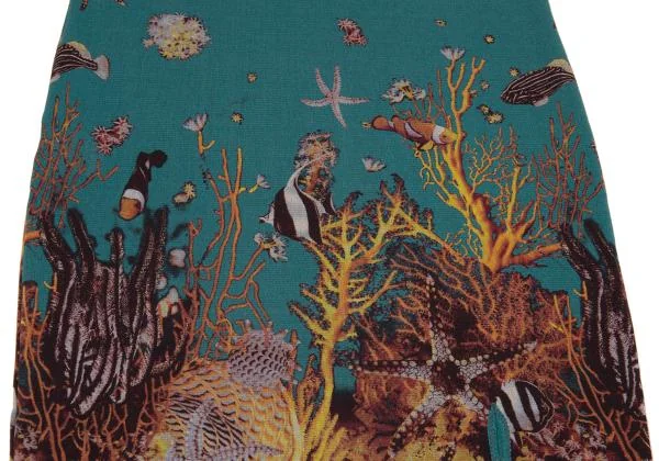 Jean Paul GAULTIER FEMME Tropical Fish Print Mesh Chinese Dress K-156764_009