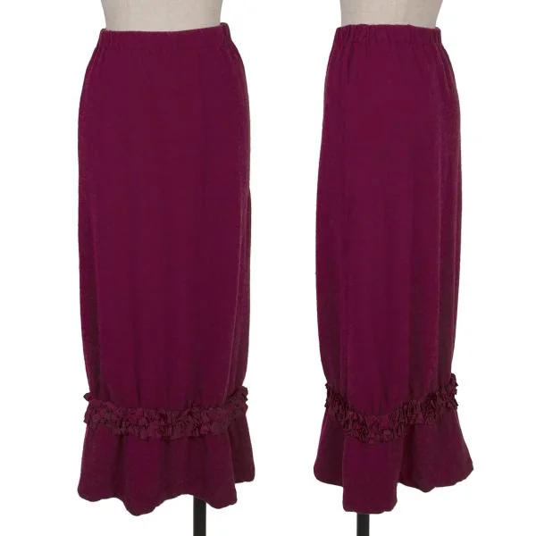 robe de chambre COMME des GARCONS Dyed Wool Frill Design Knit Skirt Bordeaux S-M K-156767_001